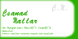 csanad mallar business card